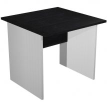 Bureau droit Pulse Bois - L80 x P80 cm - Plateau Noir - Pieds Panneaux Aluminium