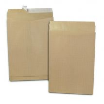 Pochette à soufflet 3 cm Kraft blond armé 120 g/m² 340 x 465 mm sans fenêtre - Bande auto-adhésive
