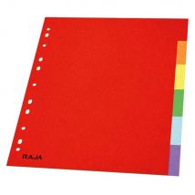 Intercalaires Raja - neutres - A4+ - en carte standard - 160g - couleur - 6 onglets - Lot de 2