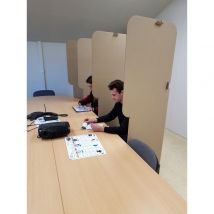 Cloison séparateur de postes de travail en carton alvéolaire jetable 190 X 60 cm - Ecru - Lot de 50