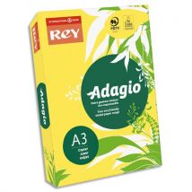 Papier couleur Adagio - teinte intense - 80 g - A3 - jaune - Ramette Papier de 500 feuilles