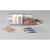 Lot de 36 pinceaux et brosses avec grip, 18 pinceaux n°8,10 et 12, 18 brosses n°8,10 et 12, 6 de chaque