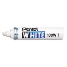 Marqueur peinture Pentel White 100 WL - large corps métal - pointe en fibre biseautée - coloris blanc