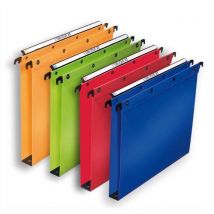Dossiers suspendus L'Oblique en polypro - pour tiroir - fond 30 mm - coloris assortis - boite de 10