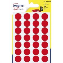 Pastilles adhésives Avery - diamètre 15 mm - pour écriture manuelle - rouge - sachet de 168