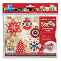Kit d'activité perles à repasser, 1000 perles assorties, 1 plaque, 5 modèles, thèmes Noël - Lot de 3