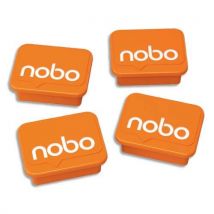 Aimants Nobo - pour tableau blanc ou verre magéntique - orange - paquet de 4