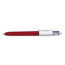 Stylo Bic 4 couleurs Shine - corps métallique Rouge
