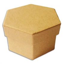 Boîte Graine Créative - forme héxagonale - carton - 90x90x50 mm - à décorer