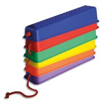 Poutres espacées et reliées - 50 x 14 cm - inclinées h10 cm - couleurs assorties - parcours de 6
