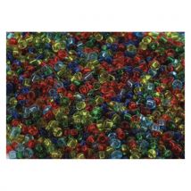 Perles O Color - rocailles transparentes - diamètre 2,5mm - couleurs assorties - bocal de 500