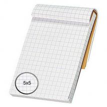 Bloc notes Rhodia - orange - agrafé - 7,4 x 10,5 cm - petits carreaux 5x5 - 80 feuilles (paquet 5 unités) - Lot de 5