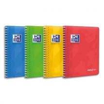 Cahier Spirale À Rabats Oxford Easybook - 24x32cm - 160 Pages - 90g - Couverture Pp Assortie - Lot De 5