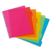 Intercalaire Viquel Happyfluo - polypropylène - A4 maxi - jeu de 6 - coloris fluo multicolores