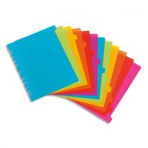 Intercalaire Viquel Happyfluo - polypropylène - A4 maxi - jeu de 12 - coloris fluo multicolores