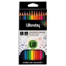 Boîte de 12 crayons de couleurs 18 cm Wonday - corps triangulaire