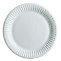 Assiette Huhtamaki - carton - blanc - sans péliculage - diamètre 15 cm