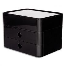 Boite rangement Han Smart-Box Allison - 2 tiroirs + 1 boîte à ustensiles Dim (lxhxp) - 26x19x19,5cm - noir