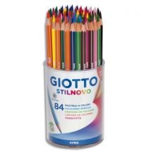 Pot de 84 crayons de couleurs Giotto Stilnovo - coloris assortis