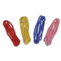 G.R.S. LOT DE 4 Cordes à sauter 2 mètres, en polyester tressé Ø 10 mm, embouts brûlés, coloris assortis