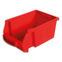 Bac de rangement à bec Viso Spacy - 1L - avec porte étiquette - polypropylène - rouge - L10 x H7 x P16 cm