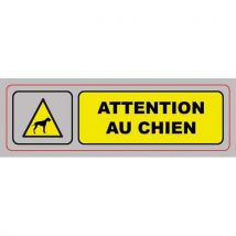 Plaque de signalisation Viso auto-adhésive - aluminium - 17 x 5cm - Attention au chien