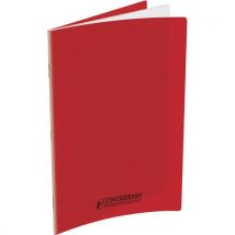 Cahier Conquerant piqûre classique - agrafé - 24 x 32 cm - 140 pages - 90g - séyès - couverture polypro rouge