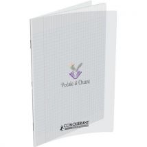Cahier Conquerant de poésie et chant - agrafé - A4 - 90g - 96p - séyès/uni dessin - couverture polypro incolore - lot de 9 - Lot de 10