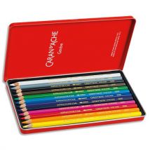Boîte métal de 12 crayons de couleurs Caran d'Ache Aquarellables SUPRACOLOR