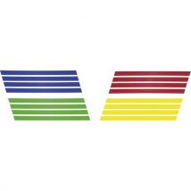 Bandes de marquage au sol First Loisirs - couleurs assorties rouge bleu vert jaune - pvc souple - l1m x p5cm - lot de 16