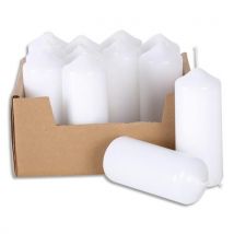 Lot de 12 bougies blanches à décorer format 110x40mm