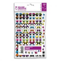 Sachet de 594 gommettes yeux adhésifs colorés assortis