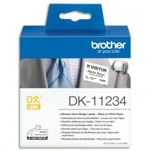 Etiquettes badges auto-adhésif DK11234 Brother - textile - 60x86mm - rouleau de 260