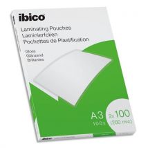Pochettes de plastification brillantes Ibico - A3 - 100 microns - boite de 100