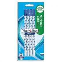 Blister de 4 effaceurs r écriveur pointe fine Magic Papermate, encre bleue