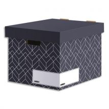 Caisse à archives Bankers Box Heavy Duty Design - montage manuel - gris ardoise - Lot de 5