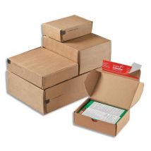 Boîte d'expédition postale Colompac Modulbox, fermeture autocollante - L14xH10,1xP4,3cm - Lot de 2