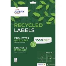 Boite de 360 étiquettes Avery recyclées blanches 63,5 x 33,9mm - Impression Jet d'encre & Laser