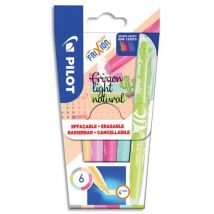 Pochette de 6 surligneurs effaçables Pilot FRIXION Light Natural - Coloris tendance