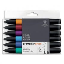 Set de 6 PROMARKER Winsor & Newton BRUSH - Couleurs tons riche