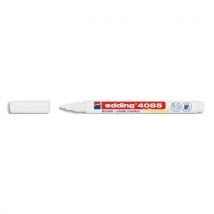 Marqueur craie liquide Edding E-4085 pointe ogive 1-2mm base eau - Effaçable chiffon humide - Coloris blanc