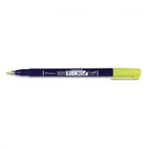 Feutre écriture Tombow FUDENOSUKE pointe dure - base d'eau avec pigments - inodore - Coloris Jaune Fluo