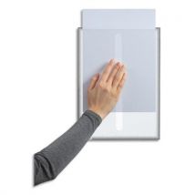 Pochette d'affichage vitrostatique Durable pour surface en verre - Format A4 - Coloris gris