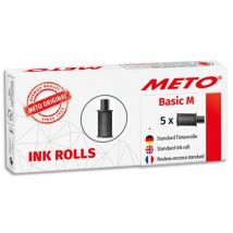 Pack de 5 rouleaux encreurs Meto Basic M 2 lignes