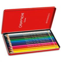 Boîte de 12 crayons de couleur Caran d'Ache PABLO résistante à l'eau - tendre, sèche - Bois cèdre FSC