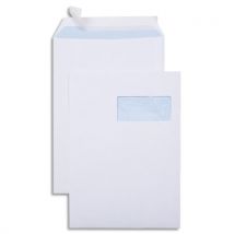 Boîte de 250 pochettes vélin GPV - Blanc - 90g - C4 229x324mm - auto-adhésives avec fenêtre 50x110mm