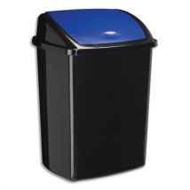 Poubelle à couvercle basculant CEP - bleu - 50 litres - en polypropylène recyclable - L40,5 x H68,5 x P31 cm