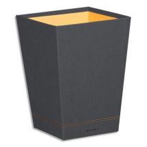 Corbeille à papier Rhodia Rhodiarama - 15L - en simili cuir italien - Dim (lxhxp) : 24x32x24 cm - Titane