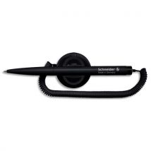 Stylo-bille Schneider Klick-Fix-Pen - pointe M - encre noire - corps noir - avec socle et chaînette