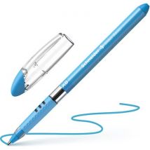 Stylo bille Schneider SLIDER BASIC XB - capuchon - pointe large - corps triangulaire - encre Bleu clair